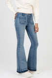 Sissy boy Womens Mid Waist Flare Leg Jeans In Medium Vintage
