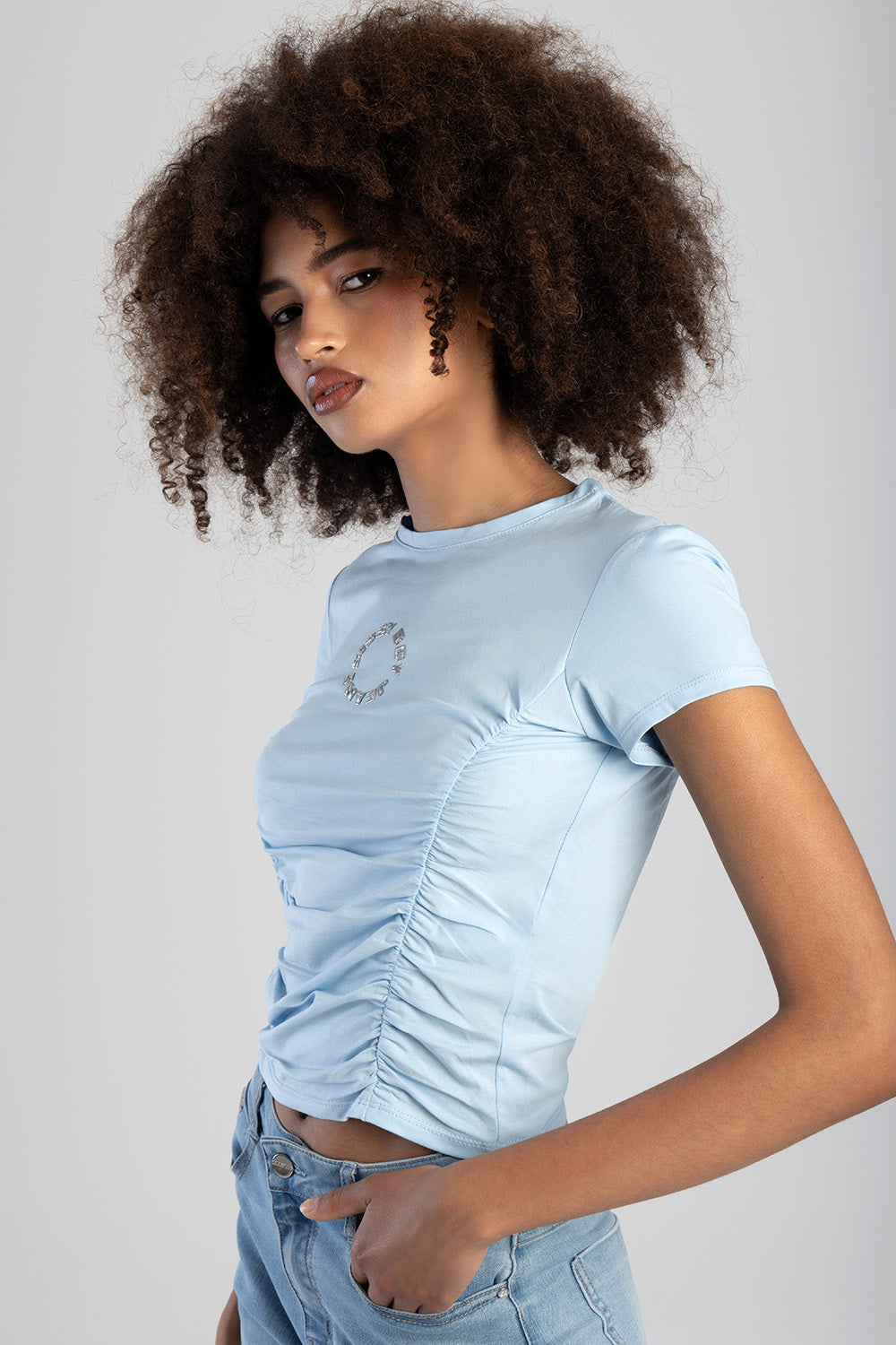 Sissyboy Womens Midnight Glow  Branded T-Shirt In Light Blue