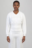 Sissyboy Cross It Sweat Top V-Neck In Off White