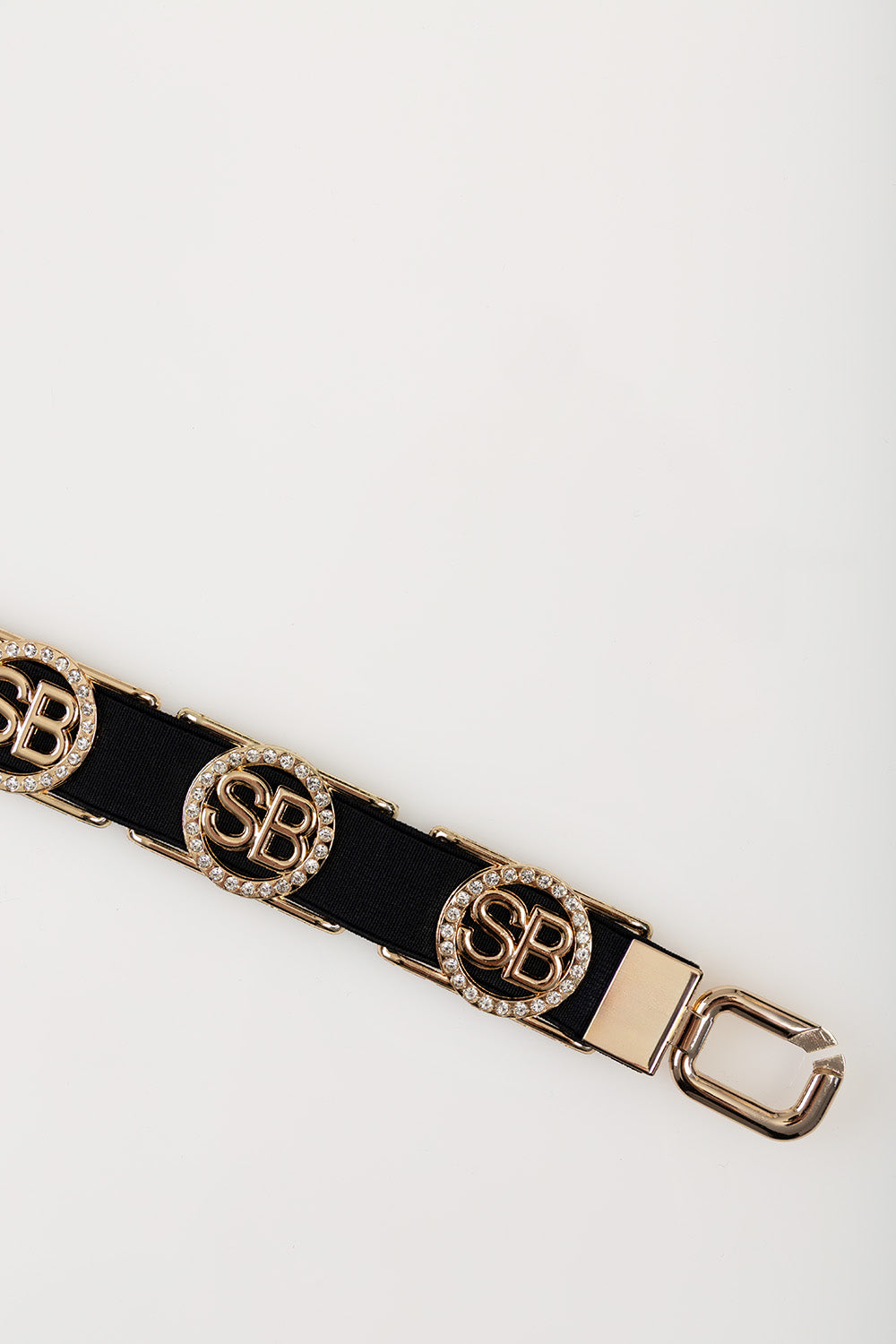 Sissy Boy Womens Elasticated Bling Branded Belt In Black