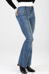 Sissy Boy Womens Mid Waist Skinny Flare Jeans In Light Vintage