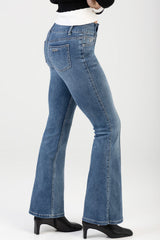 Sissy Boy Womens Mid Waist Skinny Flare Jeans In Light Vintage