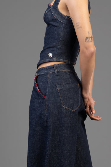 Sissy Boy Gigi Wide Leg Low Waist Jeans In Blue