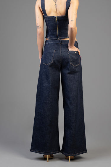 Sissy Boy Gigi Wide Leg Low Waist Jeans In Blue