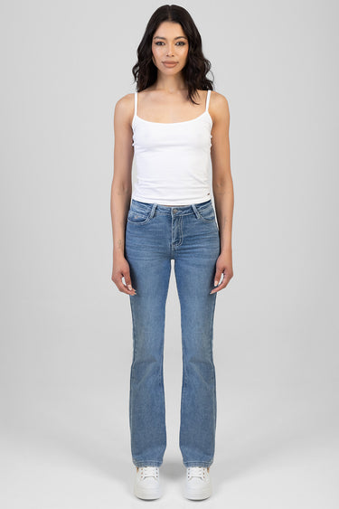 Sissy Boy Astra Bootleg Mid Waist Jeans In Medium Vintage