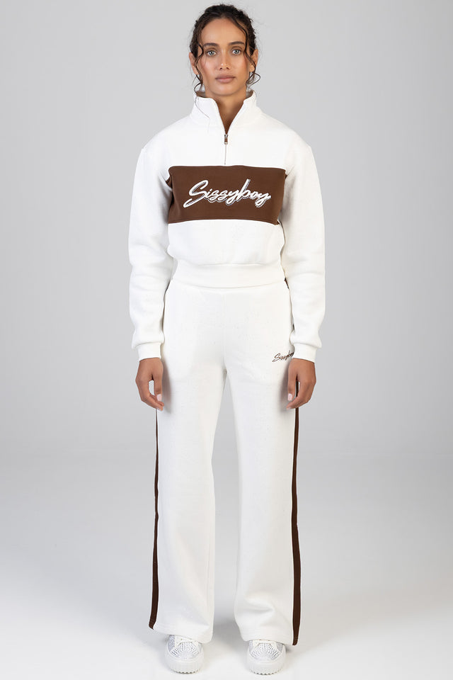 Sissy Boy Womens Wide Leg Track Pants In Off White