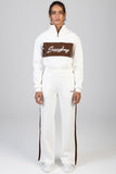 Sissy Boy Womens Wide Leg Track Pants In Off White