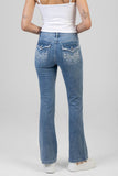 Sissy Boy Astra Bootleg Mid Waist Jeans In Medium Vintage