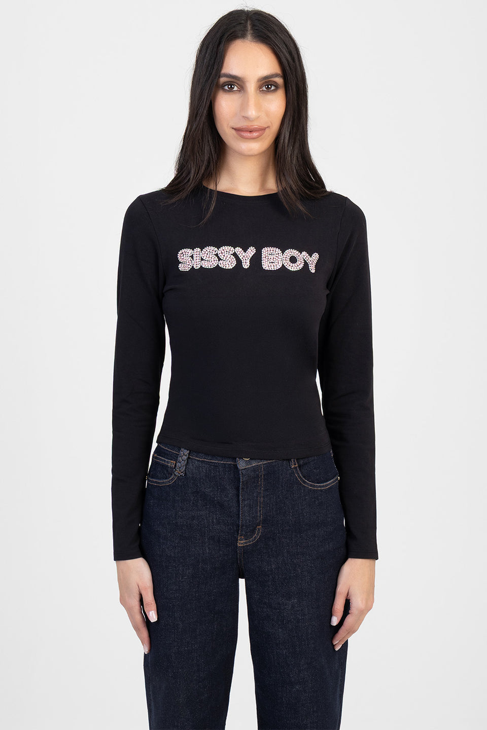 Sissy Boy Womens Written In The Stars Baby T-Shirt In Black