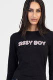 Sissy Boy Womens Written In The Stars Baby T-Shirt In Black