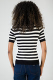 Sissy boy Womens Short Sleeve Striped Knit Polo Top