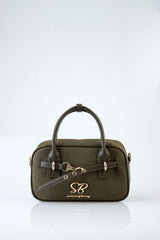 Sissy boy Mini Handbag with Front Clip Detail In Green