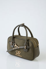 Sissy boy Mini Handbag with Front Clip Detail In Green