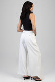 Sissy Boy Alice Wide Leg Pleated Trousers In Off White