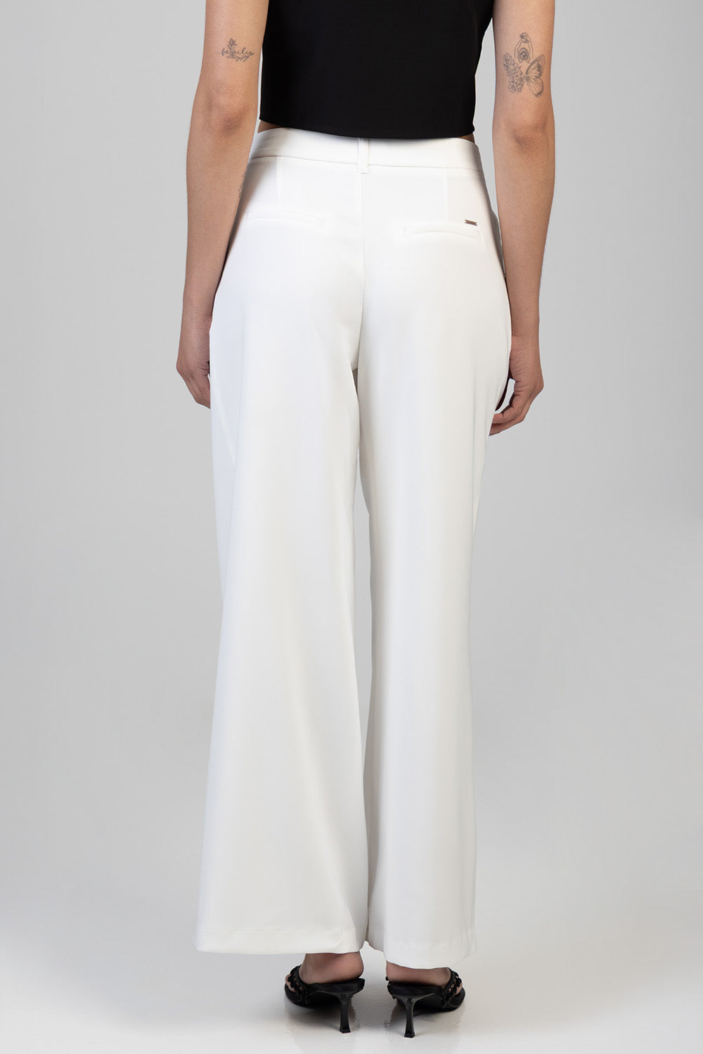 Sissy Boy Alice Wide Leg Pleated Trousers In Off White