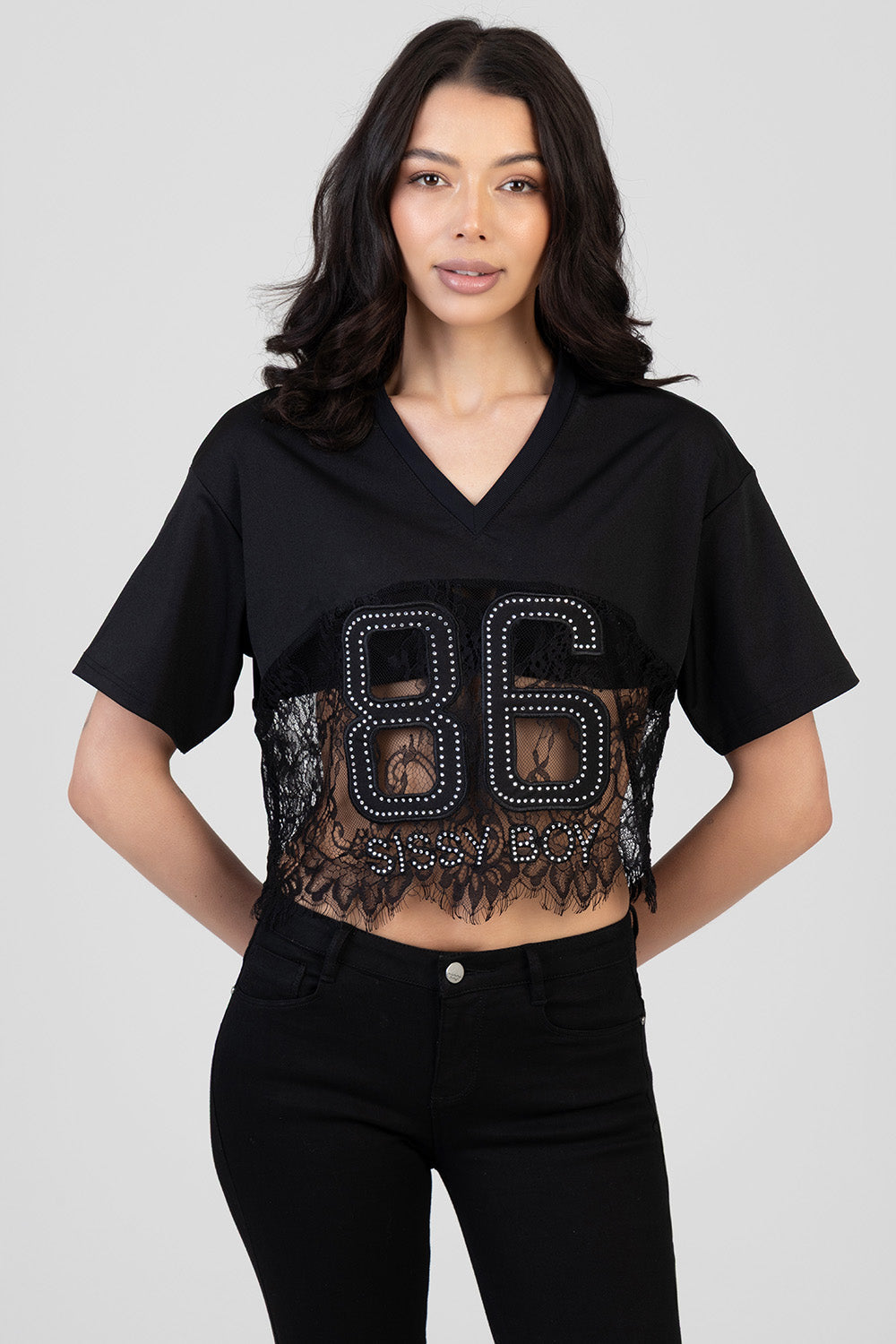 Sissy Boy Love Unfold Boxy T-Shirt In Black