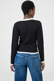 Sissy boy Ladies Long Sleeve Knit Top In Black & White
