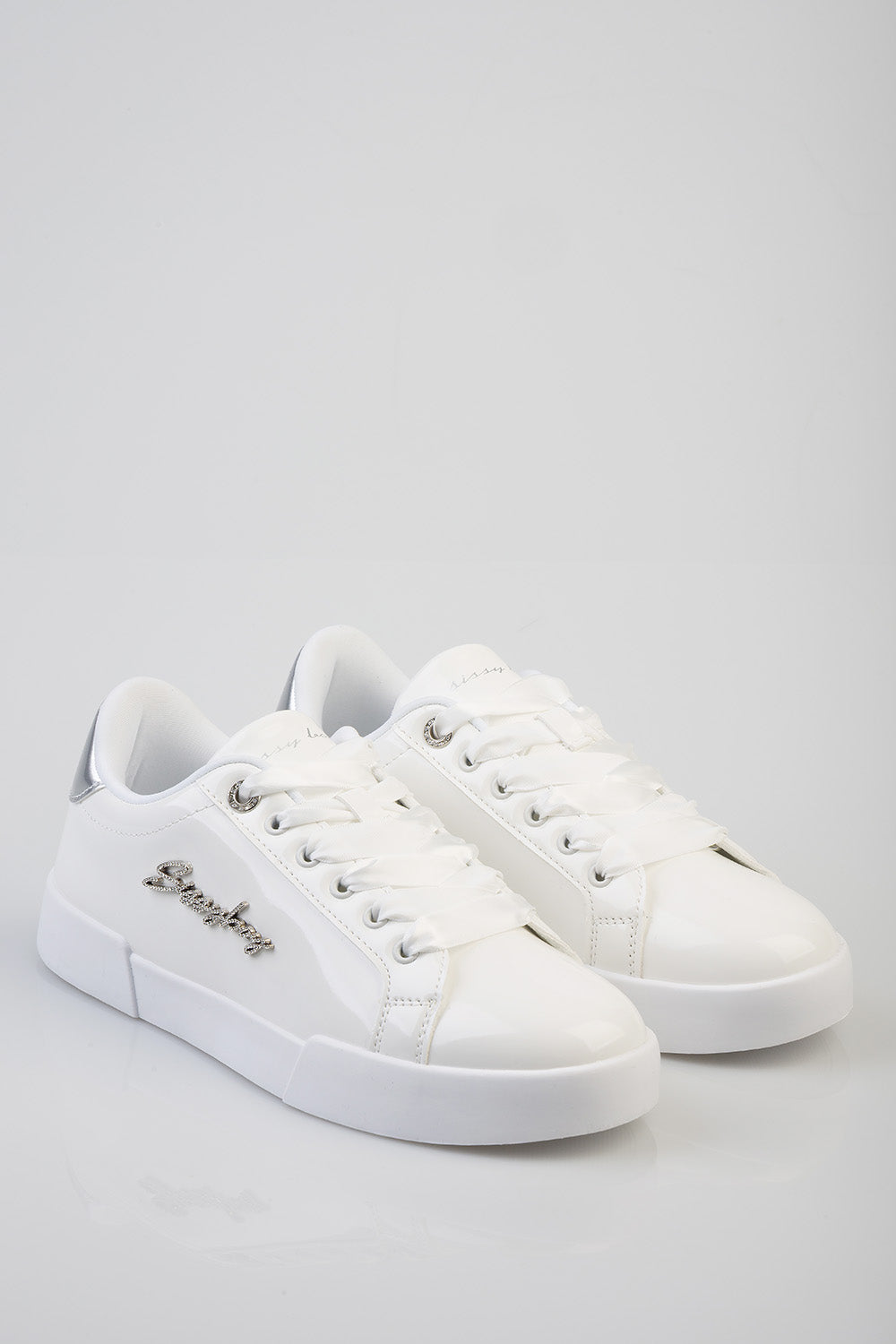 Sissy boy Ladies Basic Patent Snekars In White