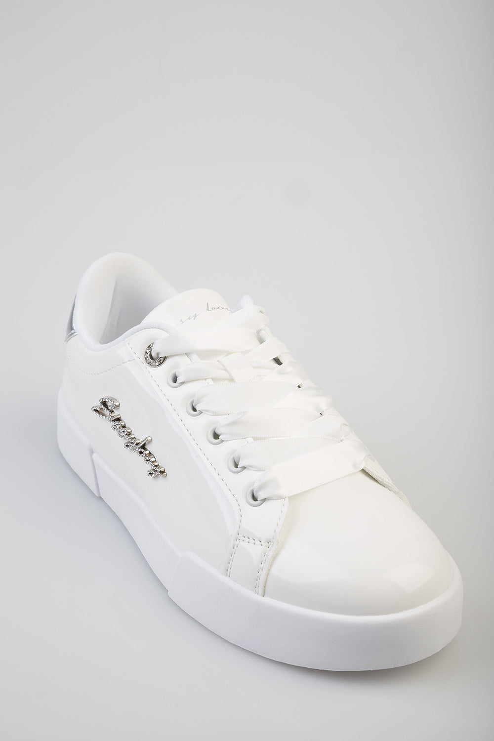 Sissy boy Ladies Basic Patent Snekars In White
