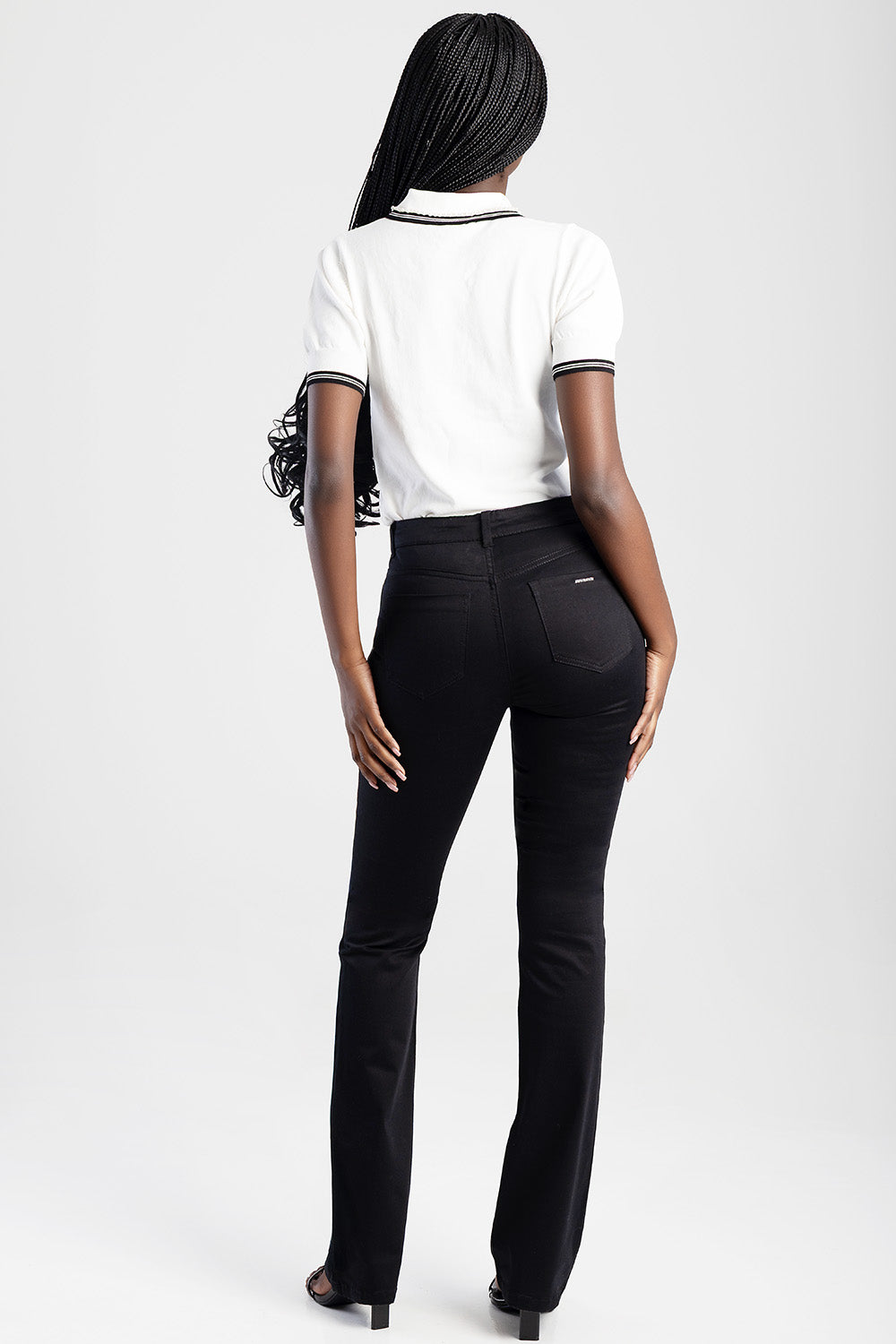 Sissyboy Womens julia Sateen Waist Bootleg Pants In Black