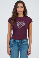 Sissy boy Womens Own The Moment T-shirt In Burgundy