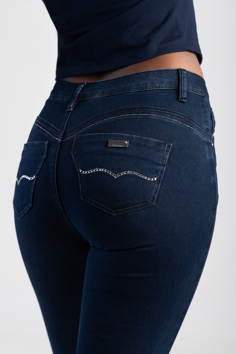 Sissyboy Womens Mid-Waist Basic Skinny Jeans In Blue Black