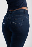 Sissy boy Womens Mid-Waist Basic Skinny Jeans In Blue Black