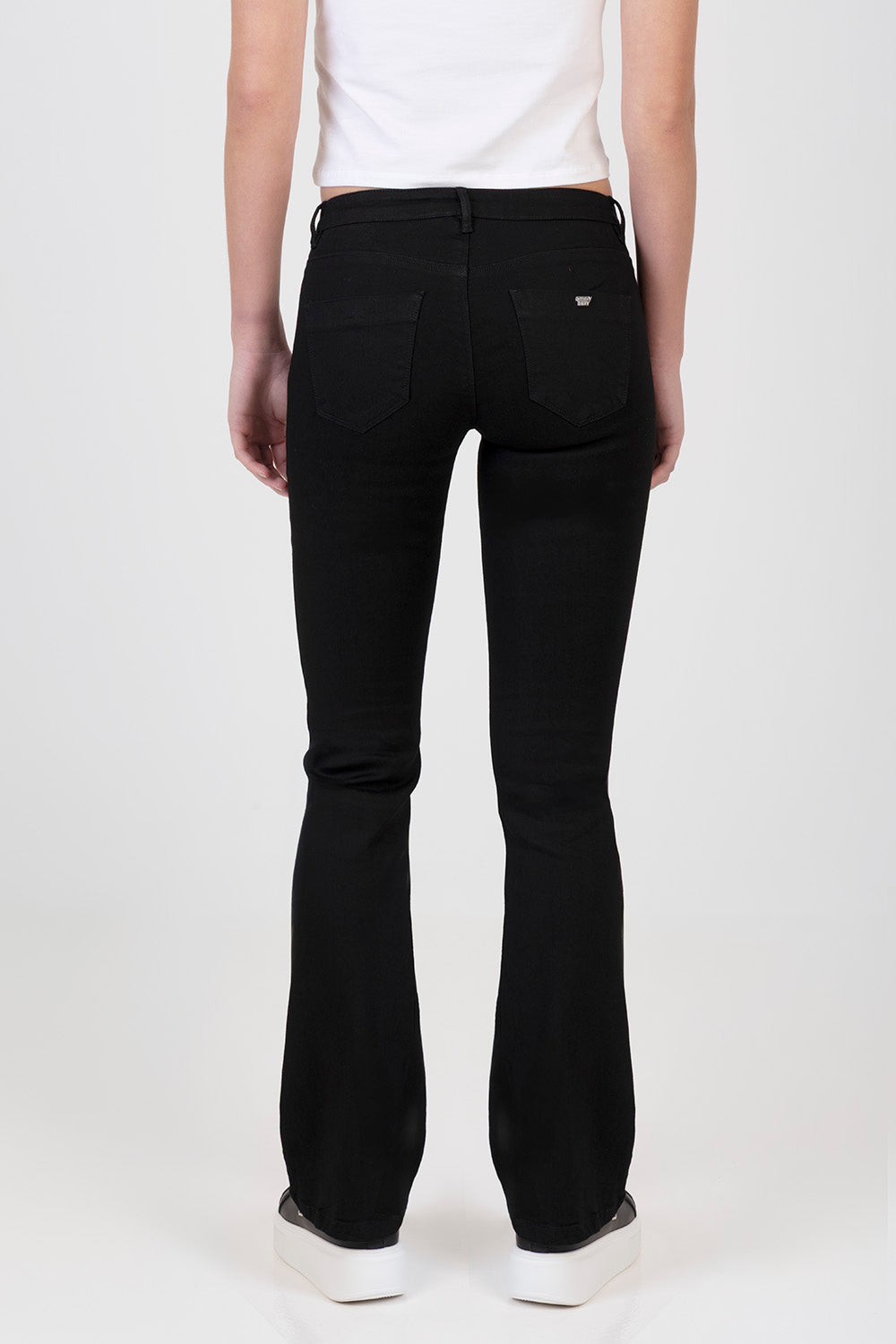 Sissy Boy Womens Donnae Low Waist Bootleg Jeans In Black