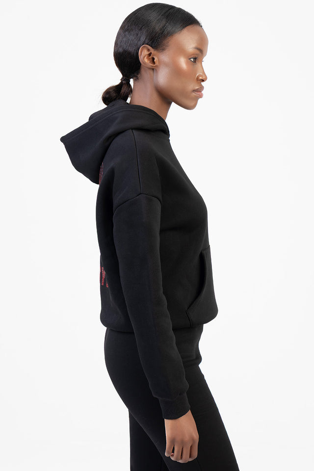 Sissy boy Womens Atheleisure Hoodie With Branding In Black