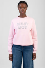 Sissy boy Womens Logo Sweat Top With Bling In Pink