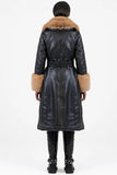 Sissy boy J32919 Faux Fur And Faux Leather Coat In Black And Brown