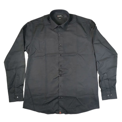 Lorenzini Mens Long Sleeves Stretch Slim Fit Shirt In Black