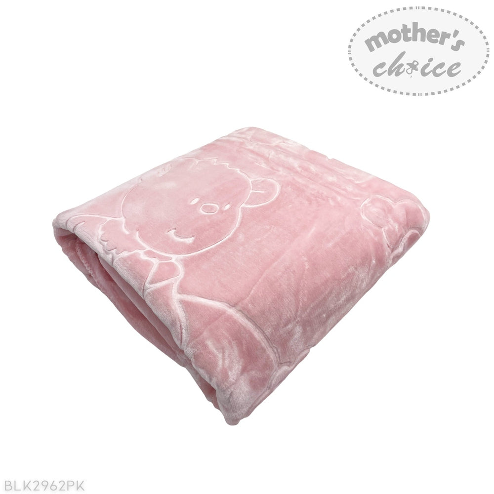 Mother's Choice Girls Baby Mink Blanket In Pink Bear