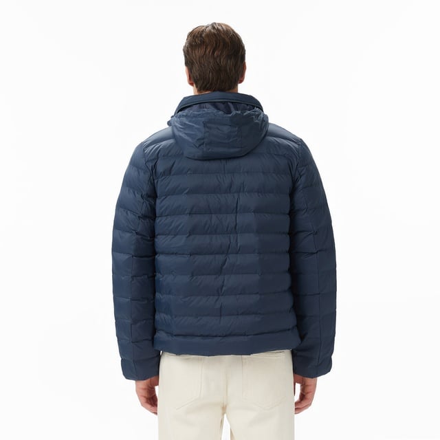 Calvin Klein Mens Nylon Hooded Puffer Jacket In Ink