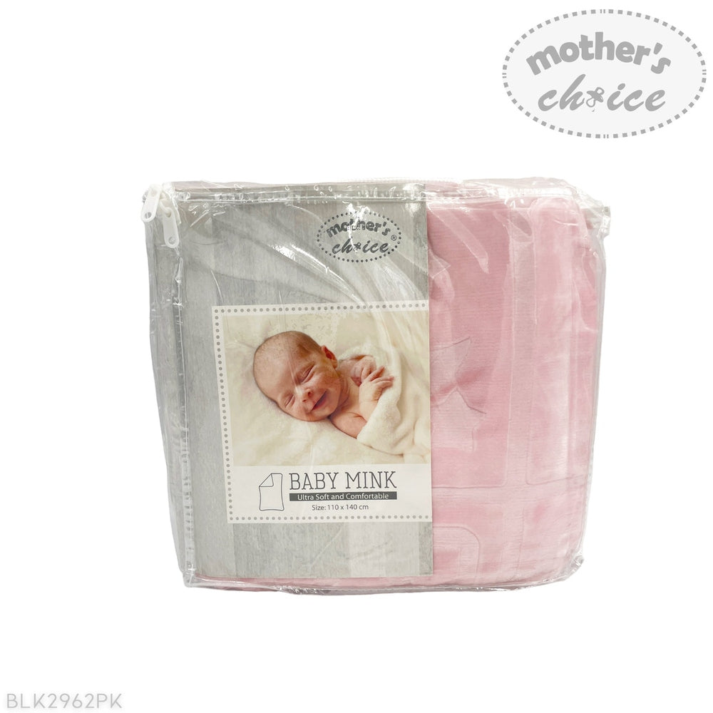 Mother's Choice Girls Baby Mink Blanket In Pink Bear