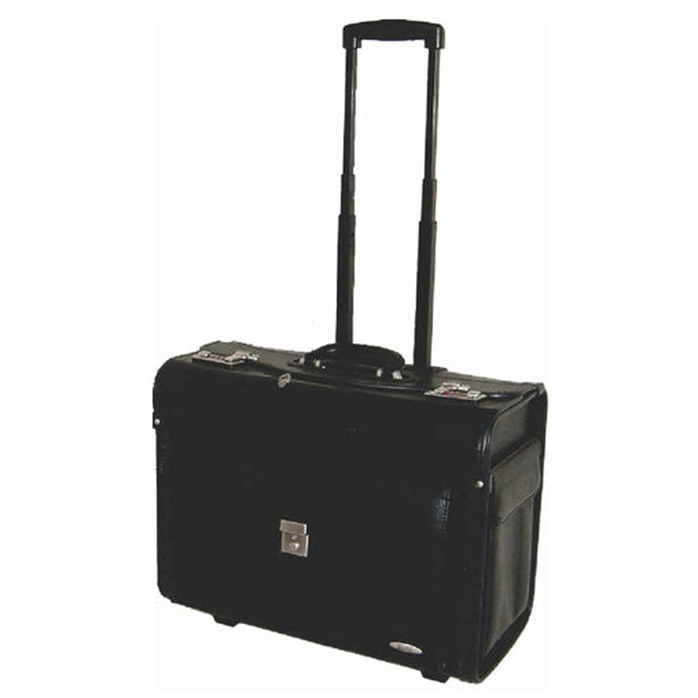 Work Mate Leatherette Pilot Case On Wheels In Black