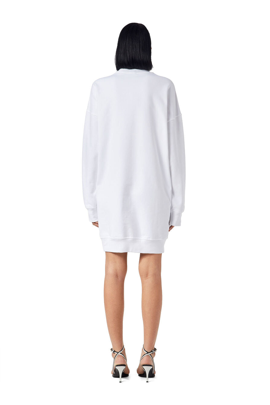 Diesel Womens L Robbie Sweatshirt Dress In White