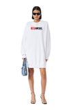 Diesel Womens L Robbie Sweatshirt Dress In White