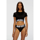 Diesel Spory Cropped Top With Logo Band In Black