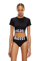 Diesel A145930Hmau - L - Uftee-Sport-Cropped T-Shirt Black