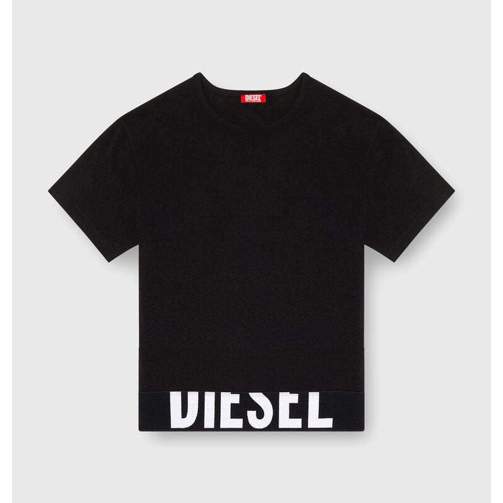 Diesel Spory Cropped Top With Logo Band In Black