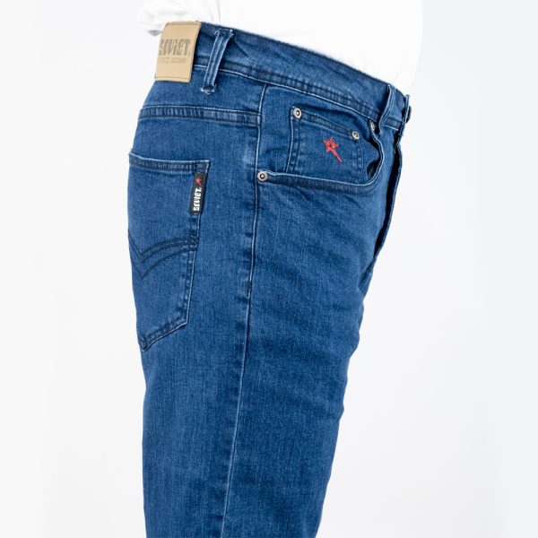 Soviet Mens Rivery New#5 Regular Straight Leg Jeans In Medium Blue