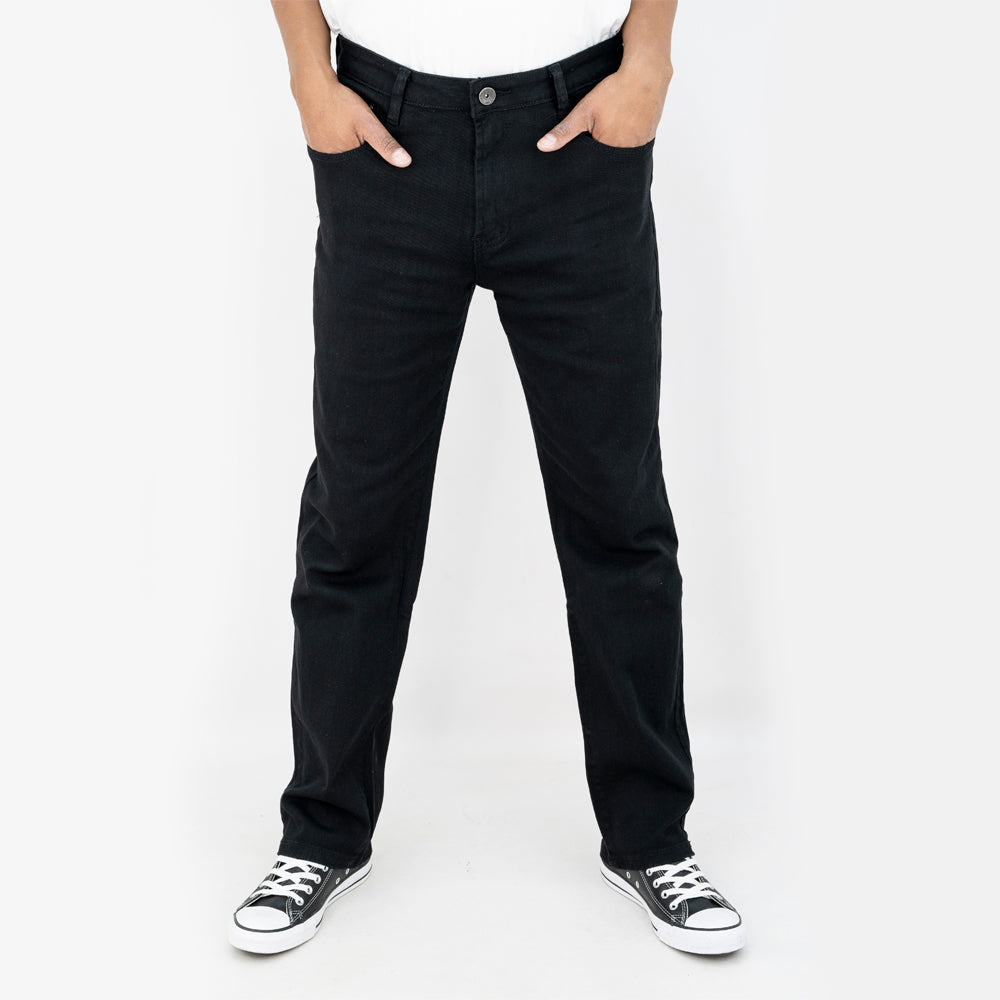 Soviet Mens Basic Stretch Slim Leg Jeans In Black