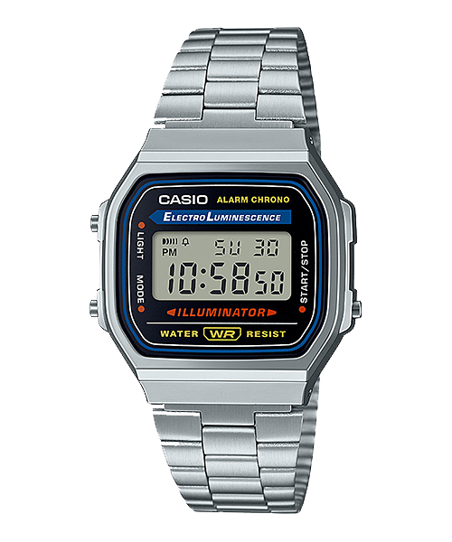 Casio Mens Retro Digital Watch In Silver