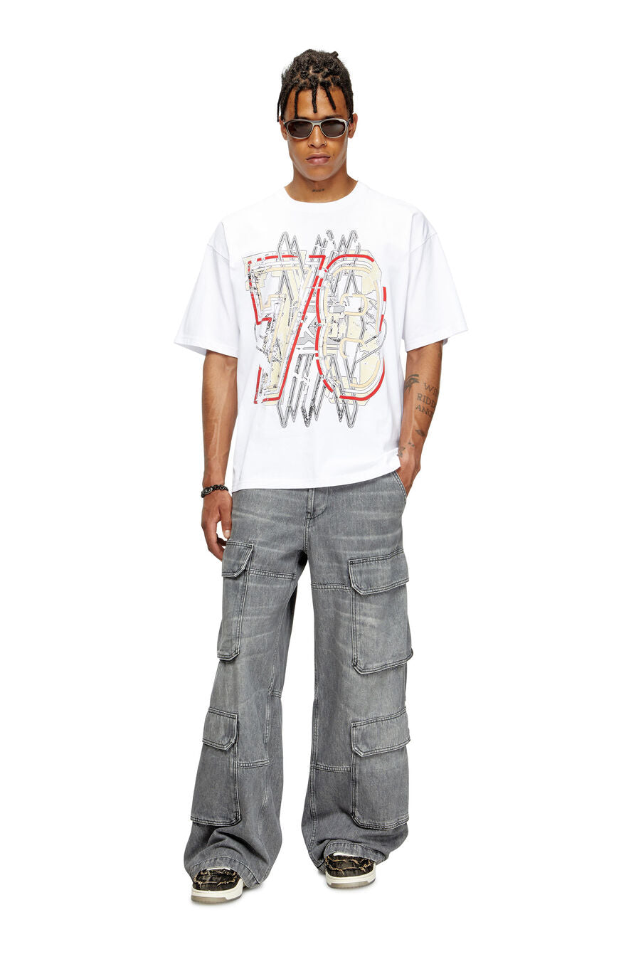 Diesel Mens M T-Boxt-T8 Relaxed T-Shirt In White