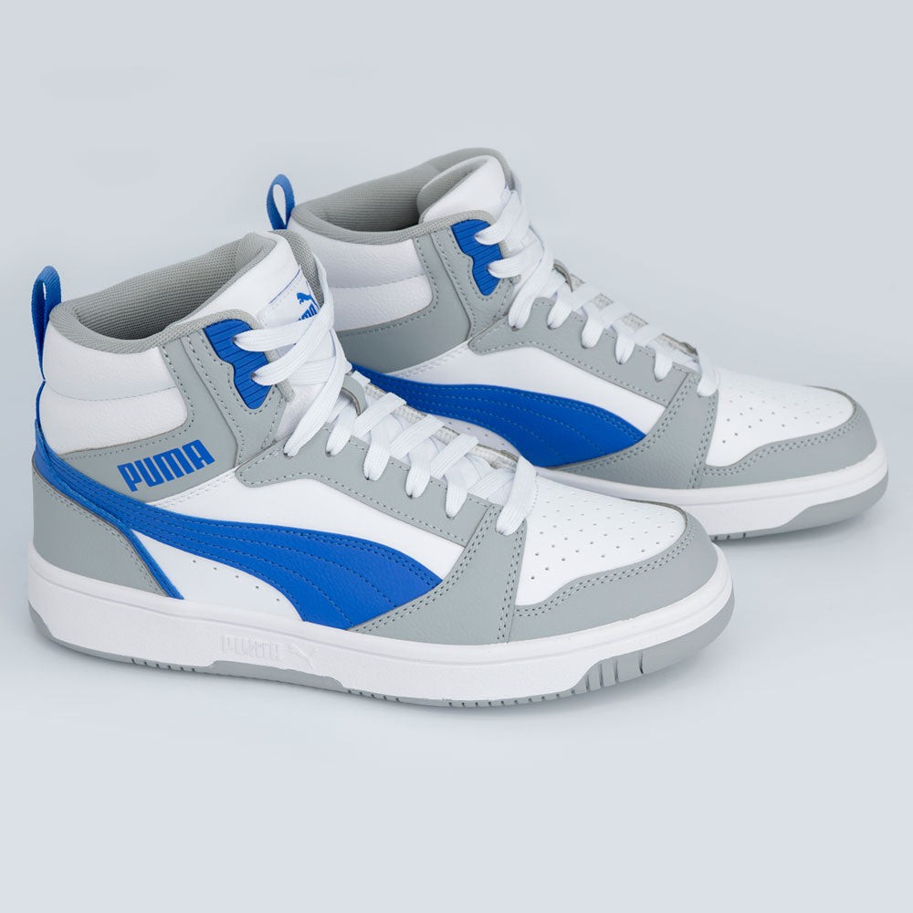 Puma Mens Rebound V6 Mid Mid Grey Sneakers