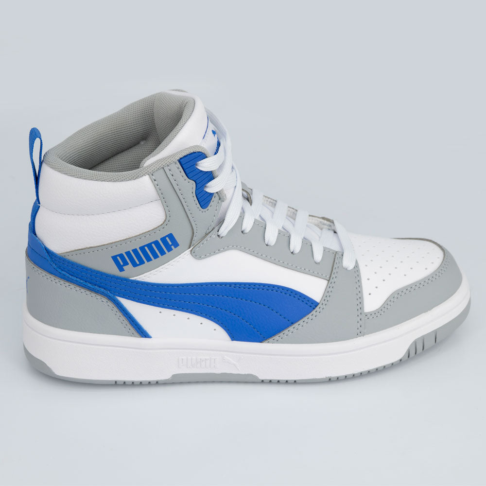 Puma Mens Rebound V6 Mid Mid Grey Sneakers