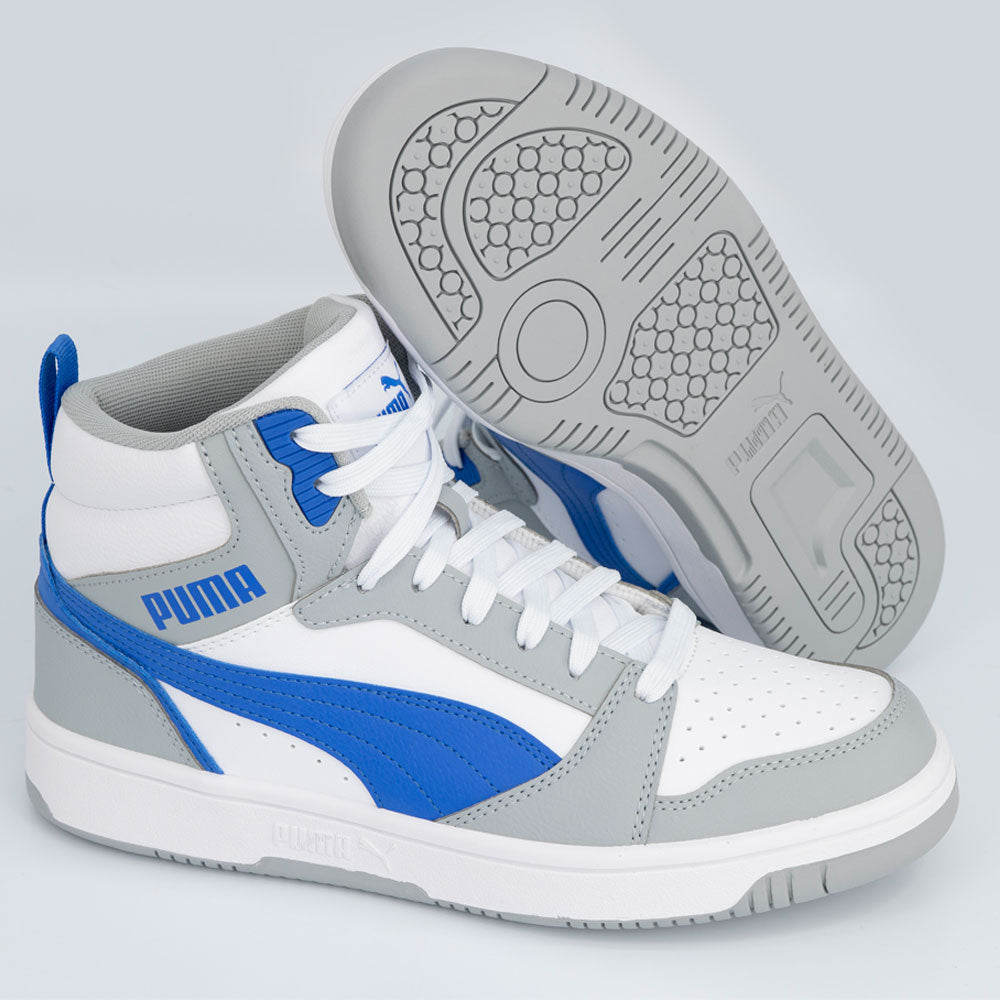 Puma Mens Rebound V6 Mid Mid Grey Sneakers