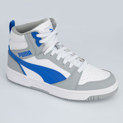 Puma Mens Rebound V6 Mid Mid Grey Sneakers