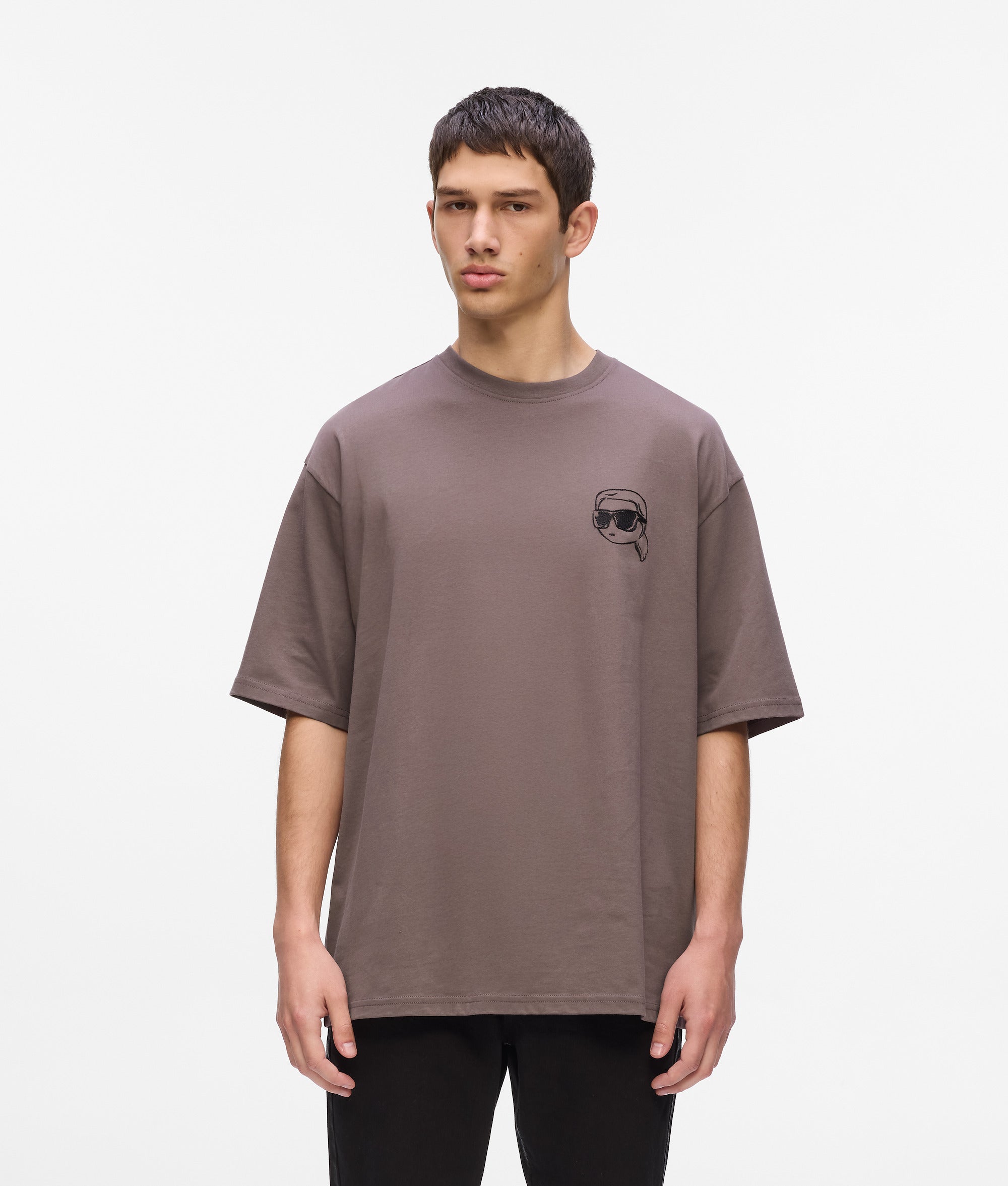Karl Lagerfeld Mens  Big Ikon T-Shirt In Purple